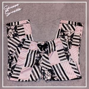 Victoria's Secret 2018 NWT Geometric Pink & Black Satin Lounge Pants Size XL